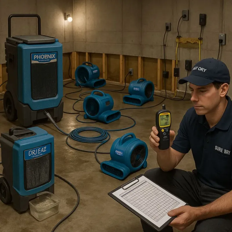 Structural Drying and Dehumidification process in Maumelle, AR